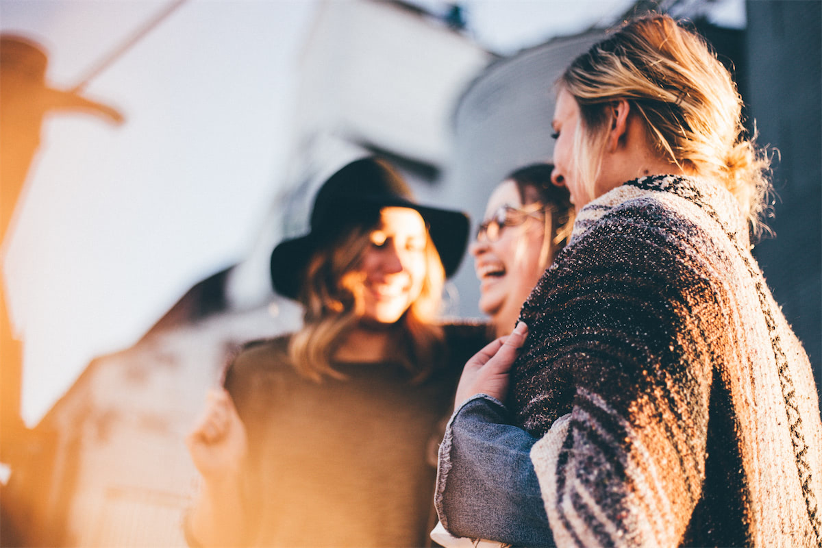 three women chatting